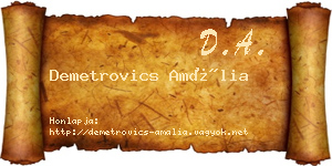 Demetrovics Amália névjegykártya